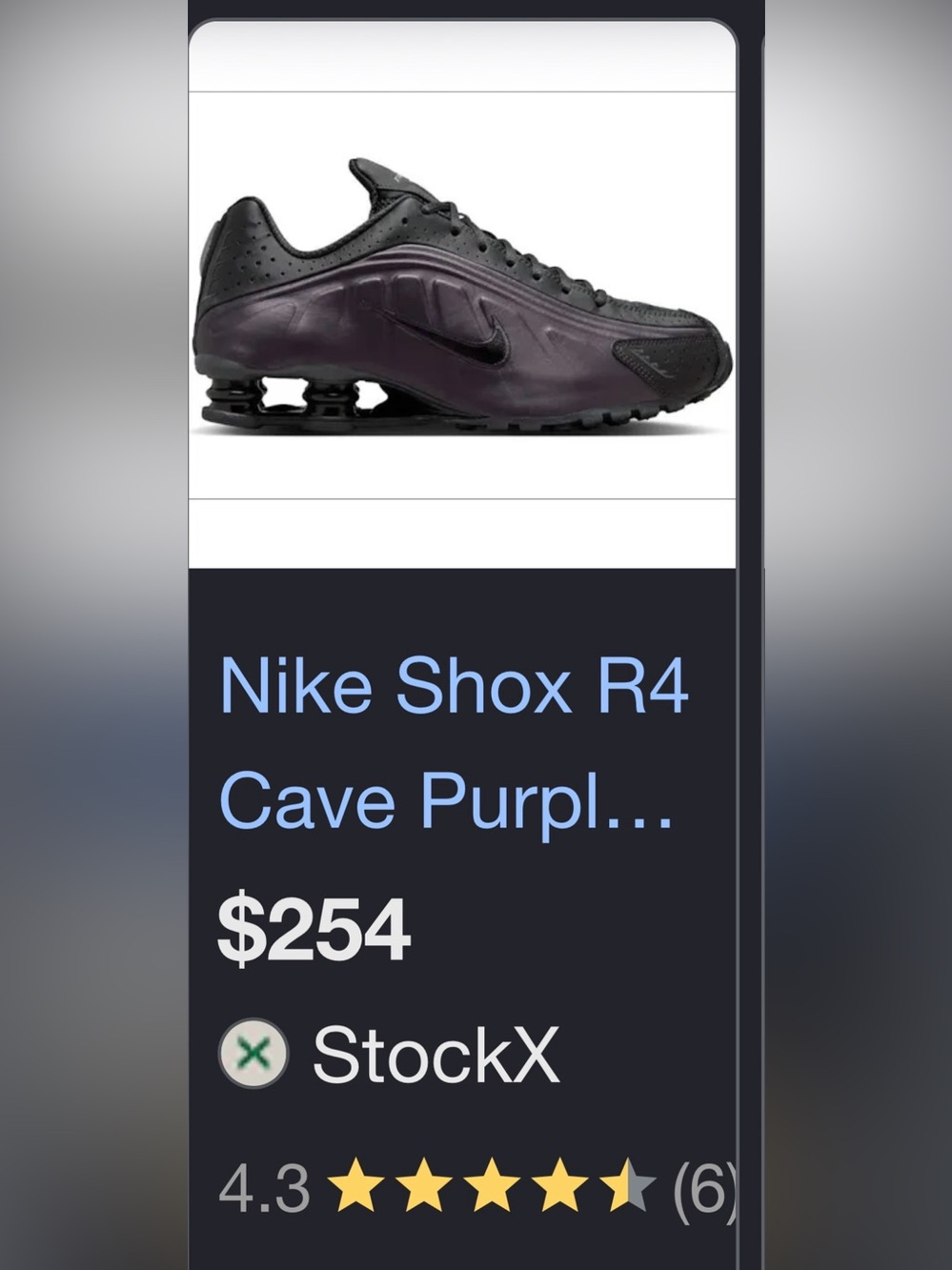 Nike Shox R4 Cave Purple Black Men’s HQ1988 500
